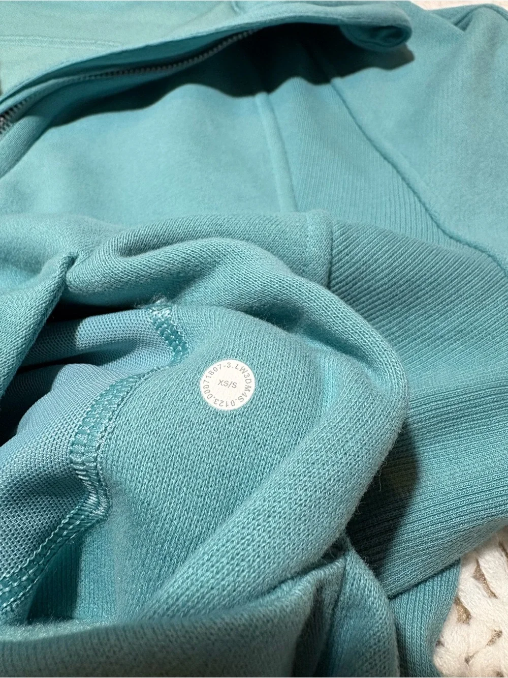 lululemon tidal teal scuba oversized half zip hoodie size xs/s